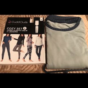 Cuddl Duds Cozy Set Long Sleeve Crew & Leggings Set MEDIUM NEW $48 retail